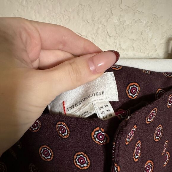 Anthropologie Marsden Wide Leg Pants size 14 Bohemian Flowy Pants - Picture 4 of 7